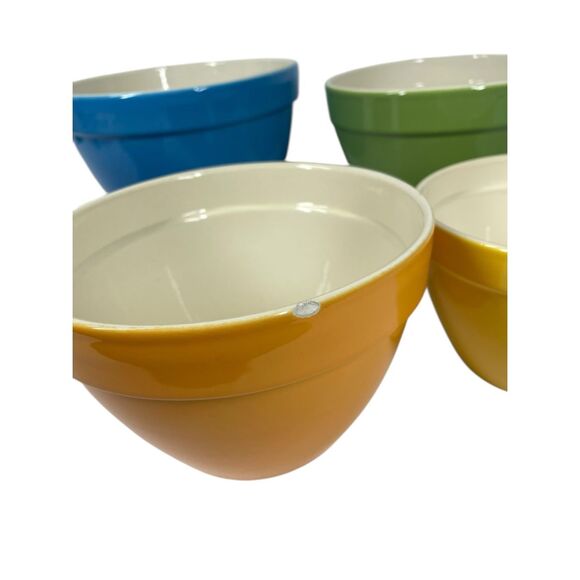 Crate & Barrel Addison Nesting Mixing Bowls Set 5 Made Portugal Discontinued VTG - Picture 6 of 8